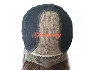 分け目引き抜きあり半手植えウィッグ