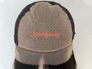 生え際レース付き医療用半手植えウィッグ