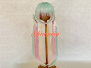 インナーカラーツーテール大きめ分け目ドールウィッグ