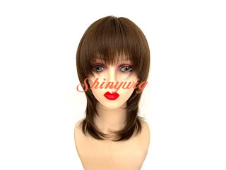 新つや消しファイバー！レイヤーありウルフ耐熱ウィッグ